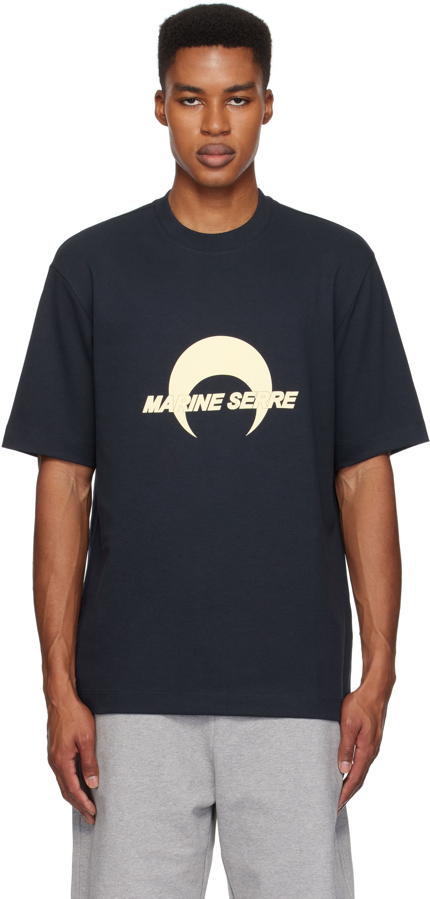 Tričko Marine Serre Cotton Jersey Loose Fit T-Shirt Čierna | UTT001A CJER0062, 0
