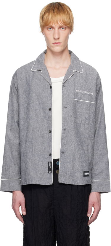Košeľa Neighborhood Neighborhood Long Sleeve Pajama Shirt Šedá | 251TSNH-SHM10, 0