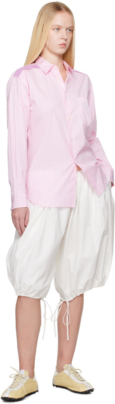 Košeľa Comme des Garçons Comme des Garçons Striped Gingham Trim Shirt Ružová | FO-B022-S25, 3