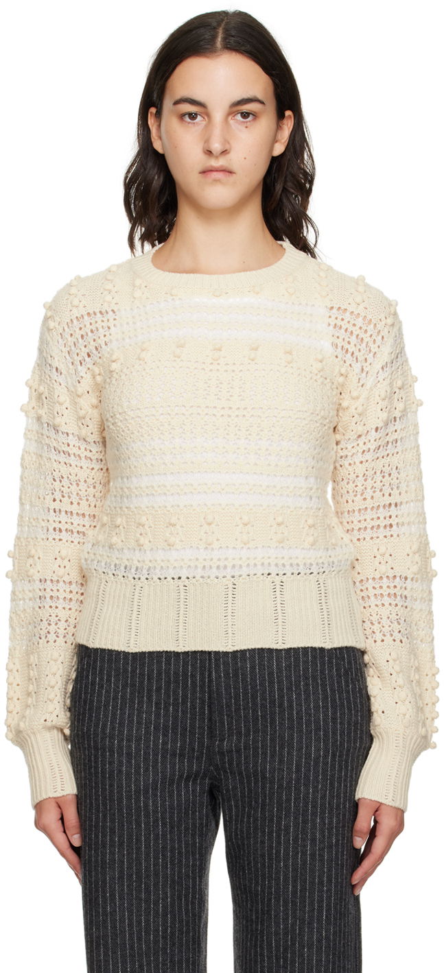 Sveter rag & bone Striped Crocheted Sweater Béžová | WAS23F046LV46, 0
