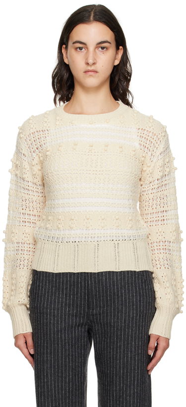 Sveter rag & bone Striped Crocheted Sweater Béžová | WAS23F046LV46, 0