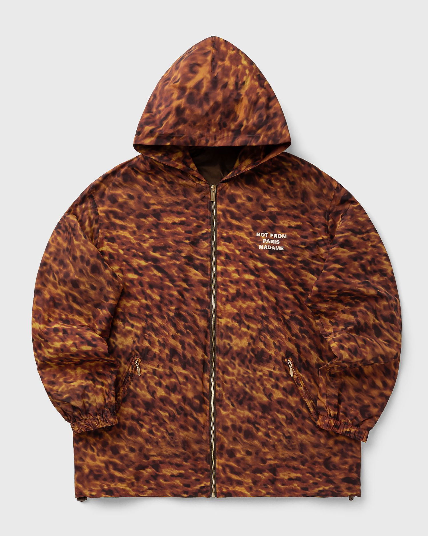 Vetrovka Drôle de Monsieur Tortoiseshell Print Hooded Slogan Jacket Rôznofarebný | I-JT250-PL168-BN, 1