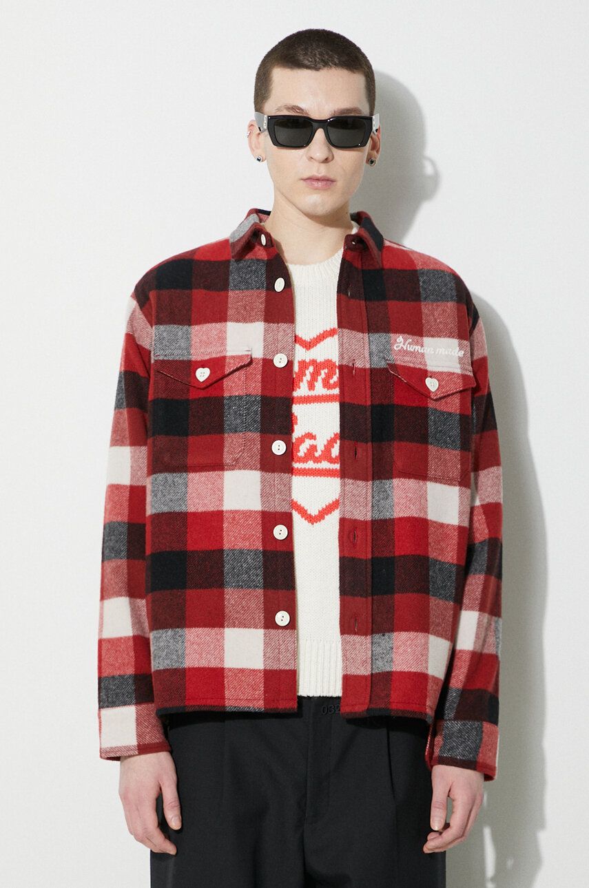 Wool Check Relaxed Shirt