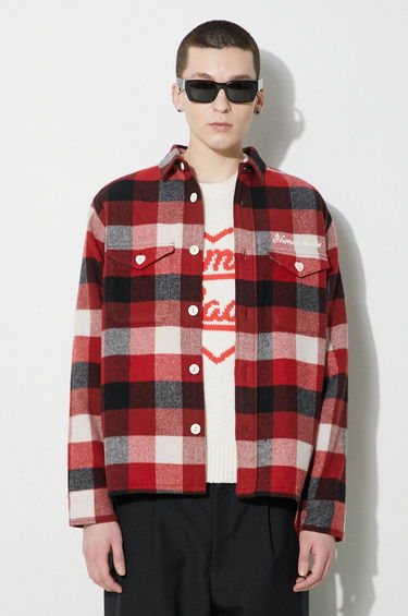 Košeľa Human Made Wool Check Relaxed Shirt Červená | HM26SH011, 2