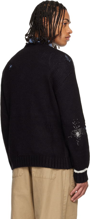 Sveter Neighborhood Distressed Rib Knit Crewneck Sweater Čierna | 252FUNH-KNM02, 2