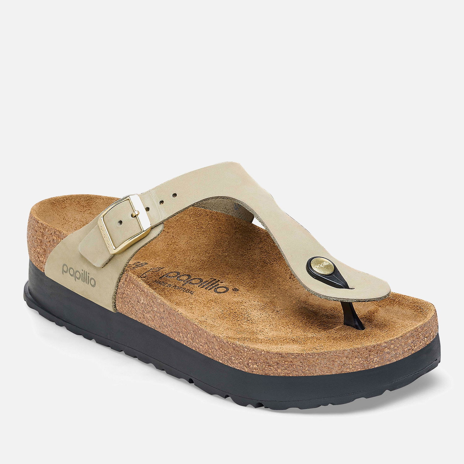 Tenisky a topánky Birkenstock Papillio Gizeh Slim Fit Nubuck Toe Post Sandals - Eucalyptus - Béžová | 1026871, 0