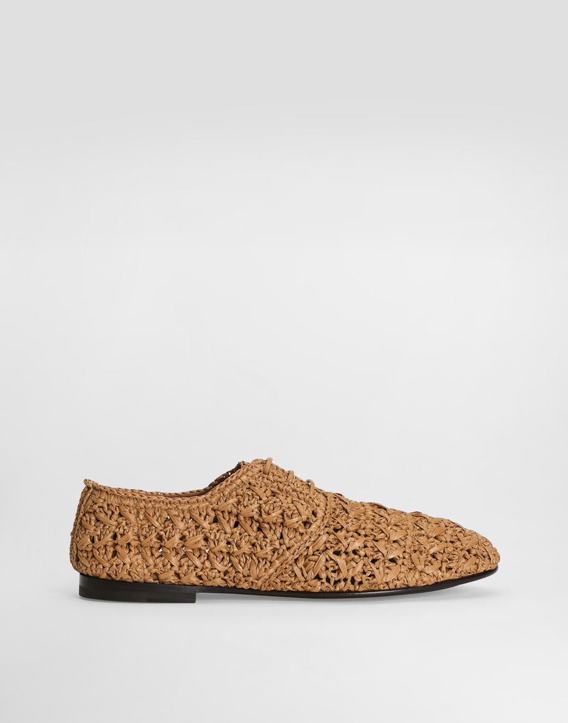 Doplnky Dolce & Gabbana Dolce & Gabbana Woven Raffia Derby Shoes Hnedá | A10867A9M638L967