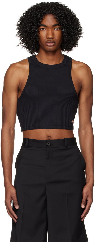 Tielko Han Kjøbenhavn Han Kjobenhavn Cropped Ribbed Tank Top Čierna | M-132459, 0