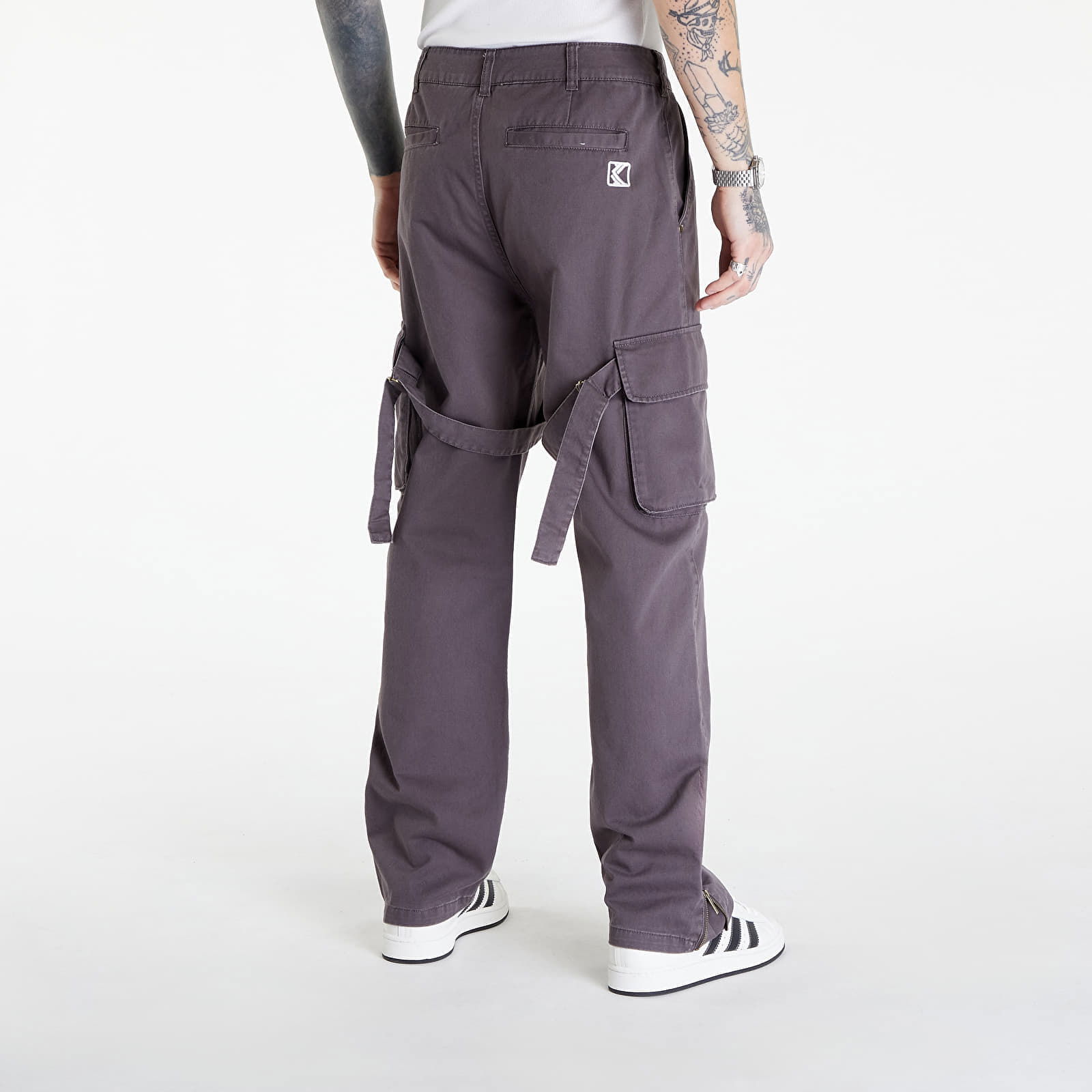 Small Signature Washed Cargo Pants Gray