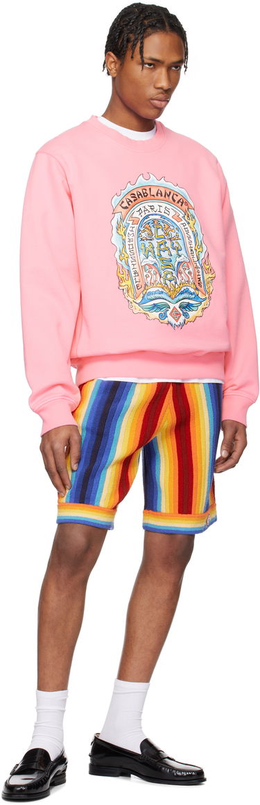 Mikina Casablanca Casablanca Casa Way Skate Print Sweatshirt Ružová | MS25-JTP-293-01, 3