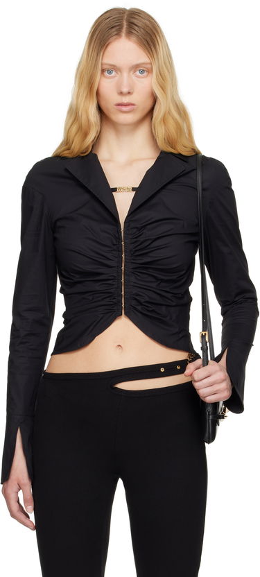 Košeľa Versace Versace Jeans Couture Ruched Blouse with Logo Čierna | E78HAL203_EN0431, 0