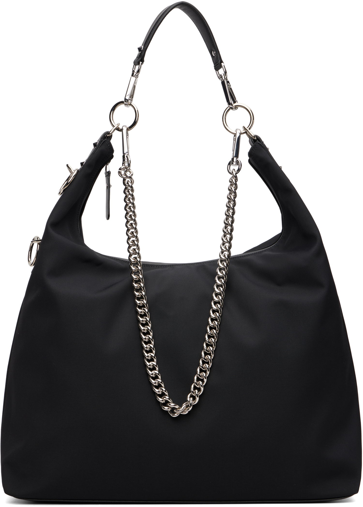 Kabelka R13 Large Nylon Hobo Bag with Chain Čierna | R13WA063-A010, 0
