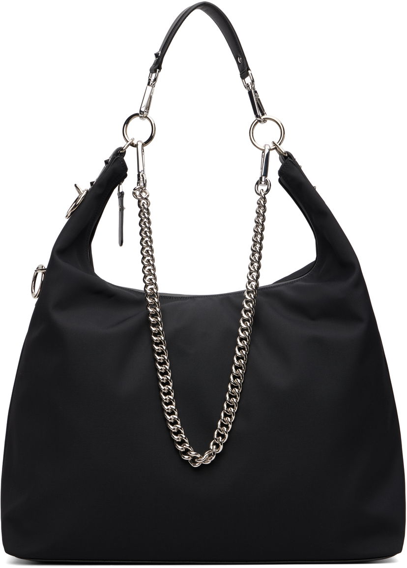 Kabelka R13 Large Nylon Hobo Bag with Chain Čierna | R13WA063-A010