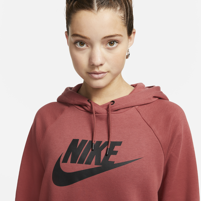 Mikina Nike Sportswear Essential Fleece Hoodie Červená | DX2319-691, 1