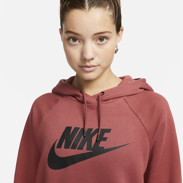 Mikina Nike Sportswear Essential Fleece Hoodie Červená | DX2319-691, 1