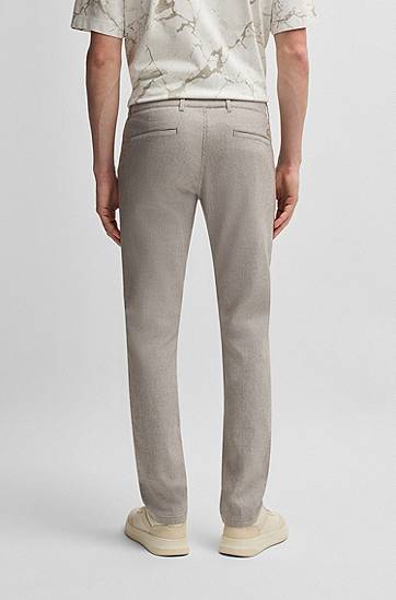 Nohavice BOSS Slim-Fit Stretch Twill Trousers Šedá | 50536834, 1