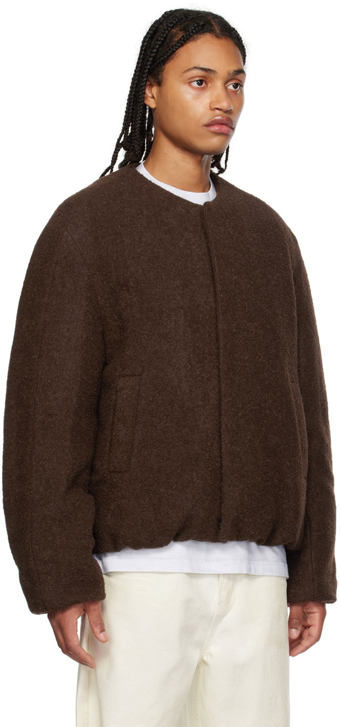 Sveter We11done We11done Collarless Bomber Jacket Hnedá | WD-JP3-23-142-M-BR, 1
