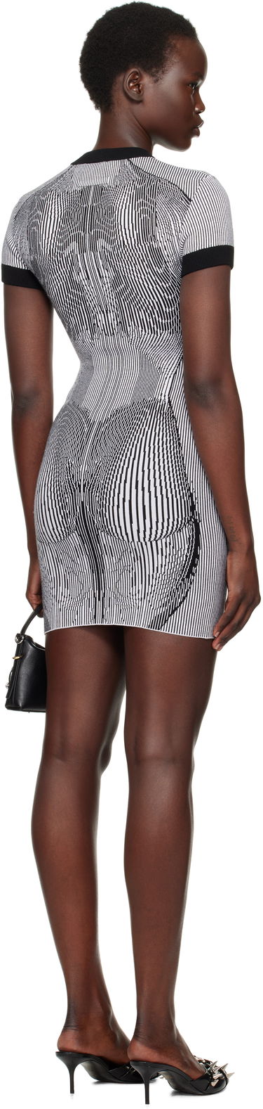 Šaty Jean Paul Gaultier Jean Paul Gaultier Morphing Pinstripes Jacquard Minidress Čierna | 25/33-F-RO374-M084-0100, 2