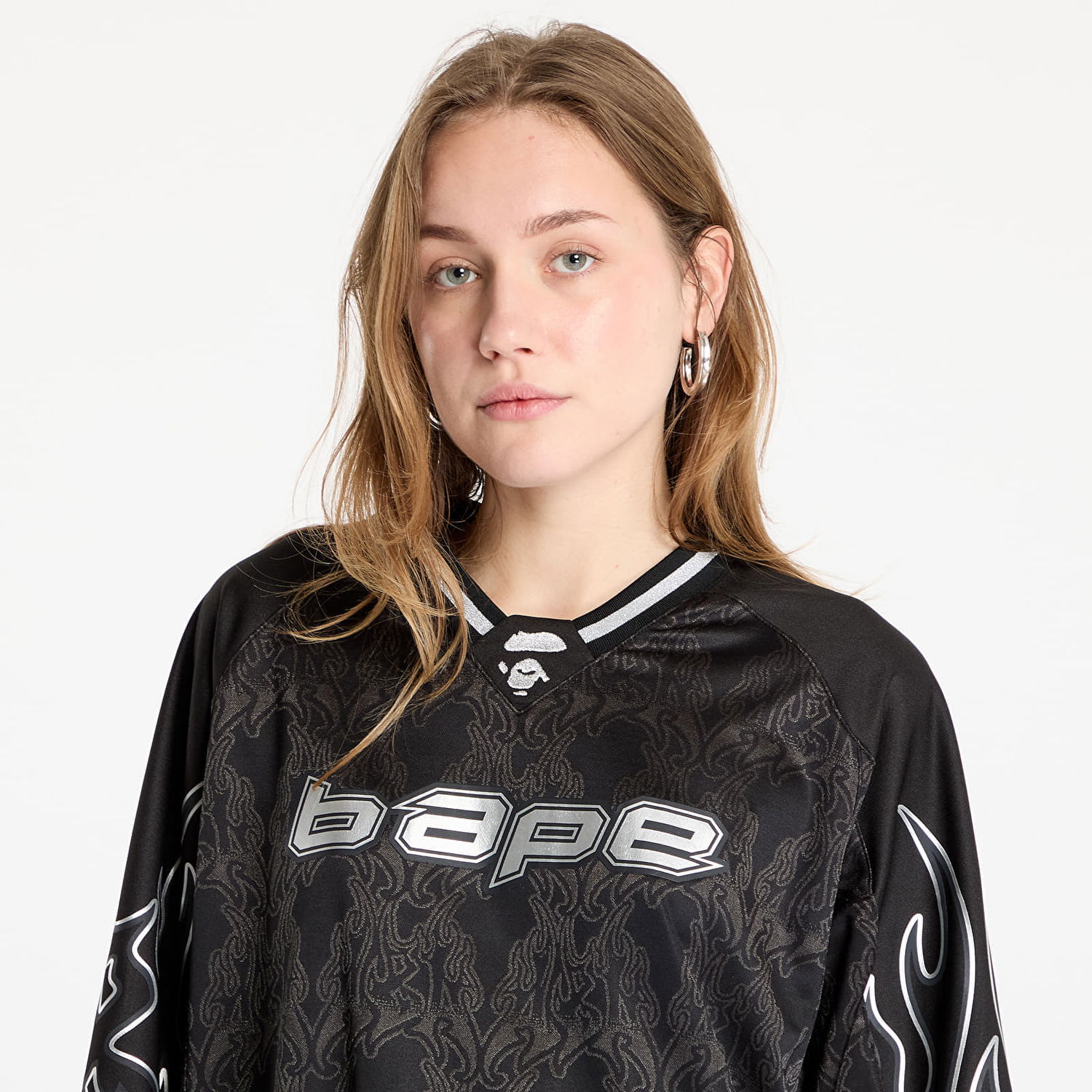 Dres BAPE Flame Graphic Long Sleeve T-Shirt Čierna | 001LTK301302M, 1