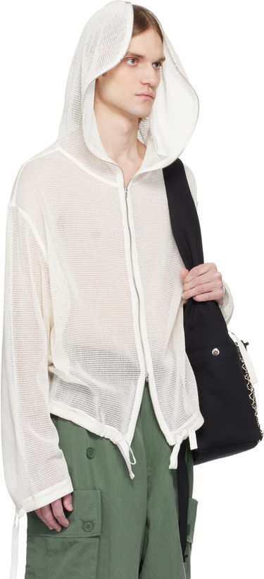 Mikina KENZO Kenzo Paris Mesh Zip-Up Hoodie Biela | FF55SW2524CB, 1