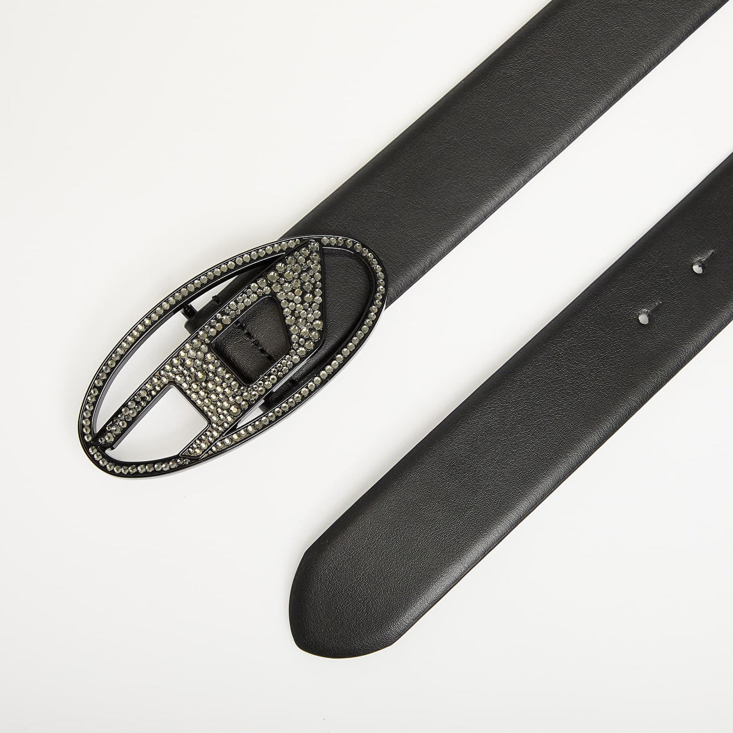 Opasok Diesel Diesel Oval D Logo B-1Dr Strass Belt Čierna | X09611_P6364 Shiny Black, 1