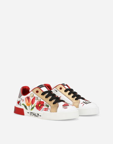 Tenisky a topánky Dolce & Gabbana Portofino Light Low-Top with Tulip Print Biela | D11278AB315HWF57, 1