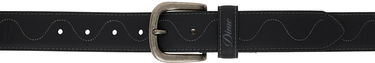 Opasok Dime Wavy Stitched Desert Leather Belt with Distressed Buckle Čierna | DIMESP2450BLK, 0