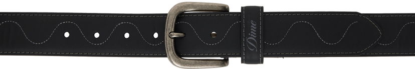 Opasok Dime Wavy Stitched Desert Leather Belt with Distressed Buckle Čierna | DIMESP2450BLK