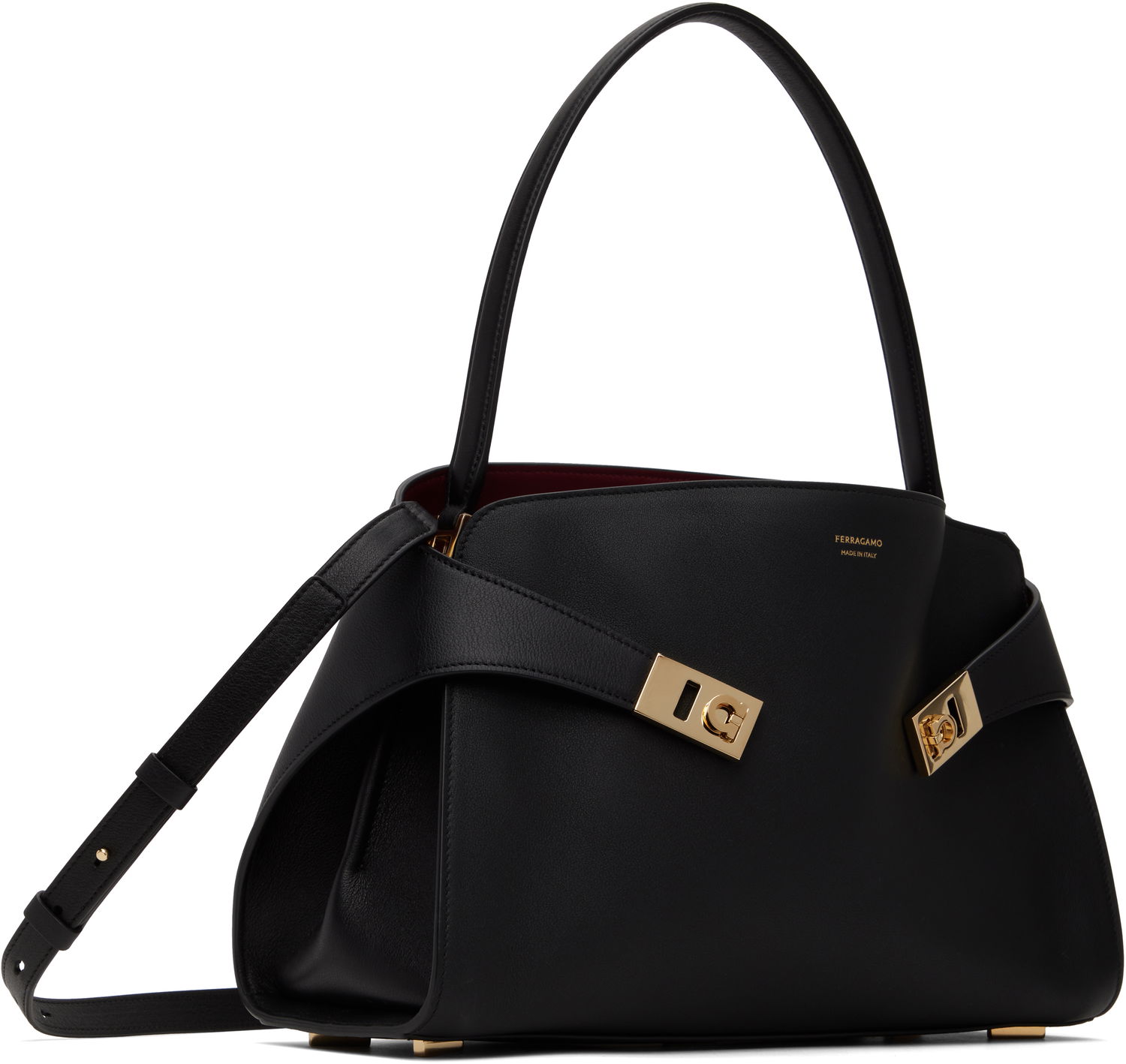 Taška cez rameno FERRAGAMO Ferragamo Hug Soft Bicolor M Shoulder Bag Čierna | 781694, 1