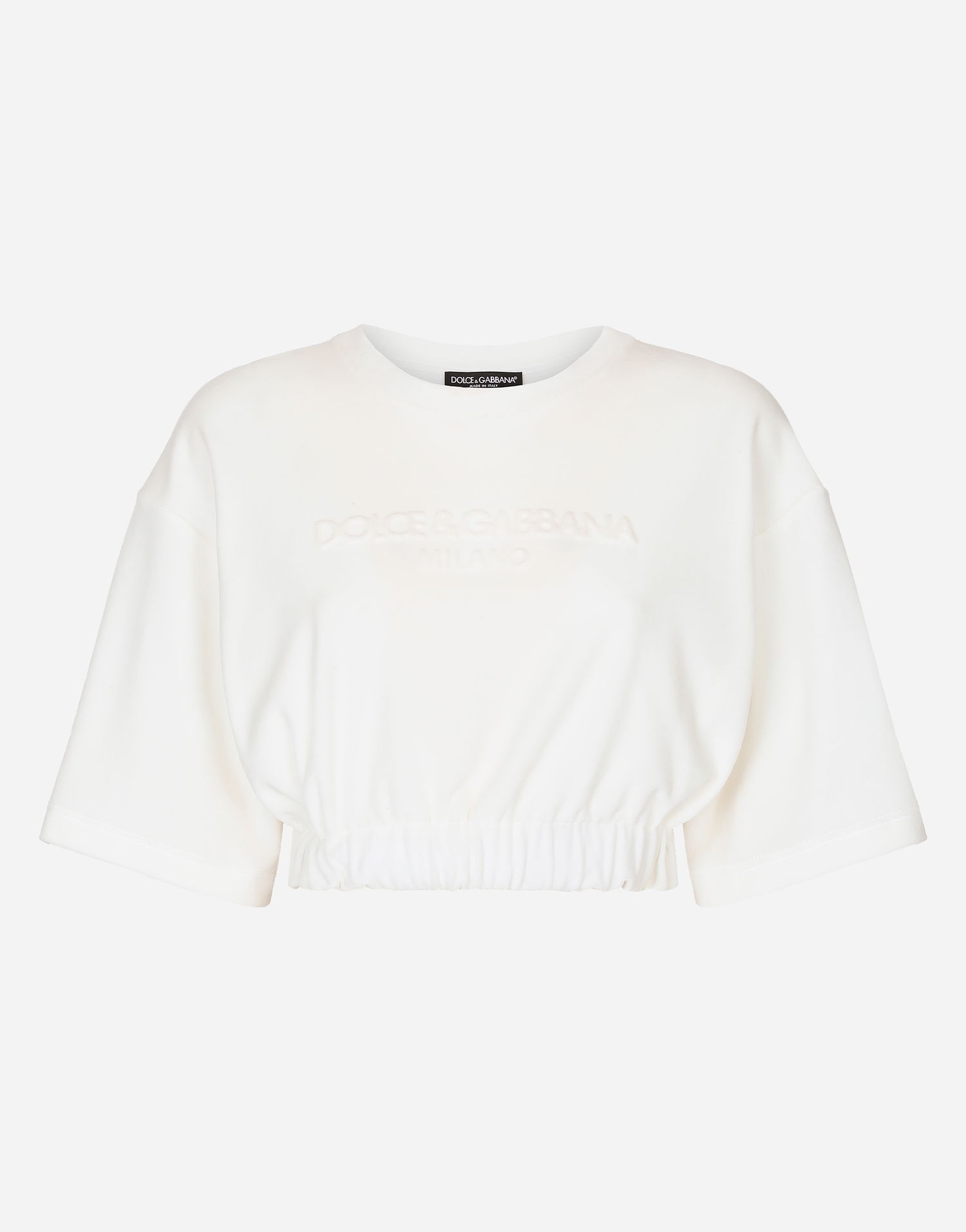 Crop Top Dolce & Gabbana Chenille Top With Logo Biela | F8U45ZGDBZTS9995, 0