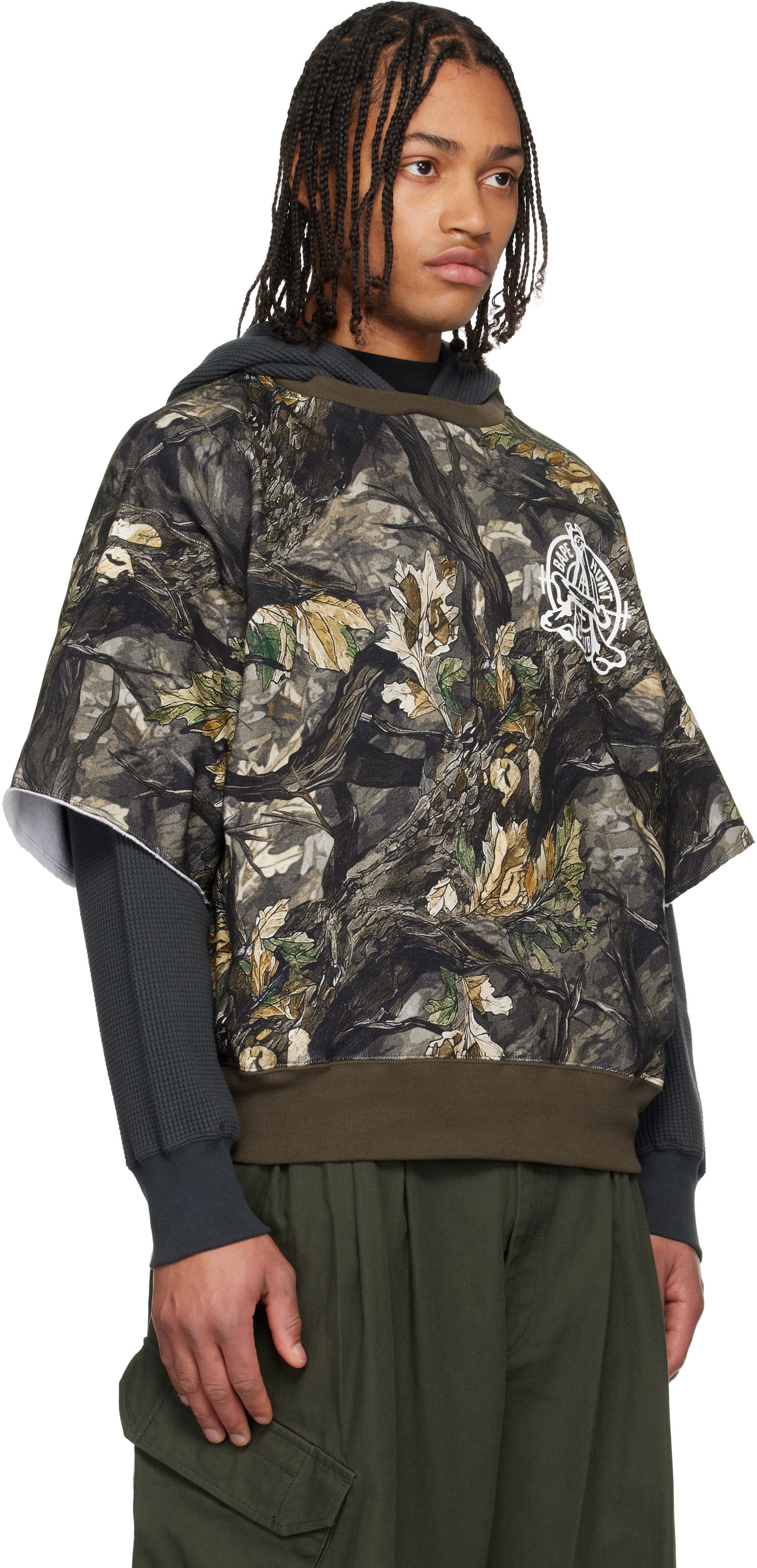 Mikina BAPE Tree Edge Camo Layered Pullover Hoodie Rôznofarebný | 001PPL801003M, 1