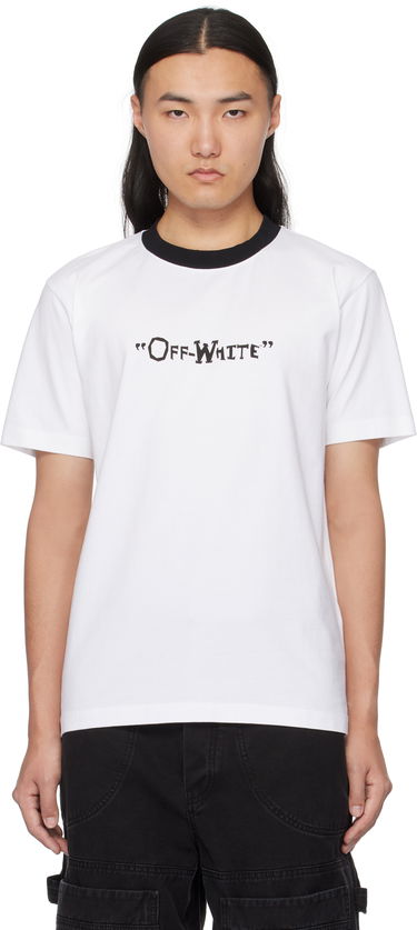 Tričko Off-White Slim Quote T-Shirt Biela | OMAA027S25JER0090110, 0
