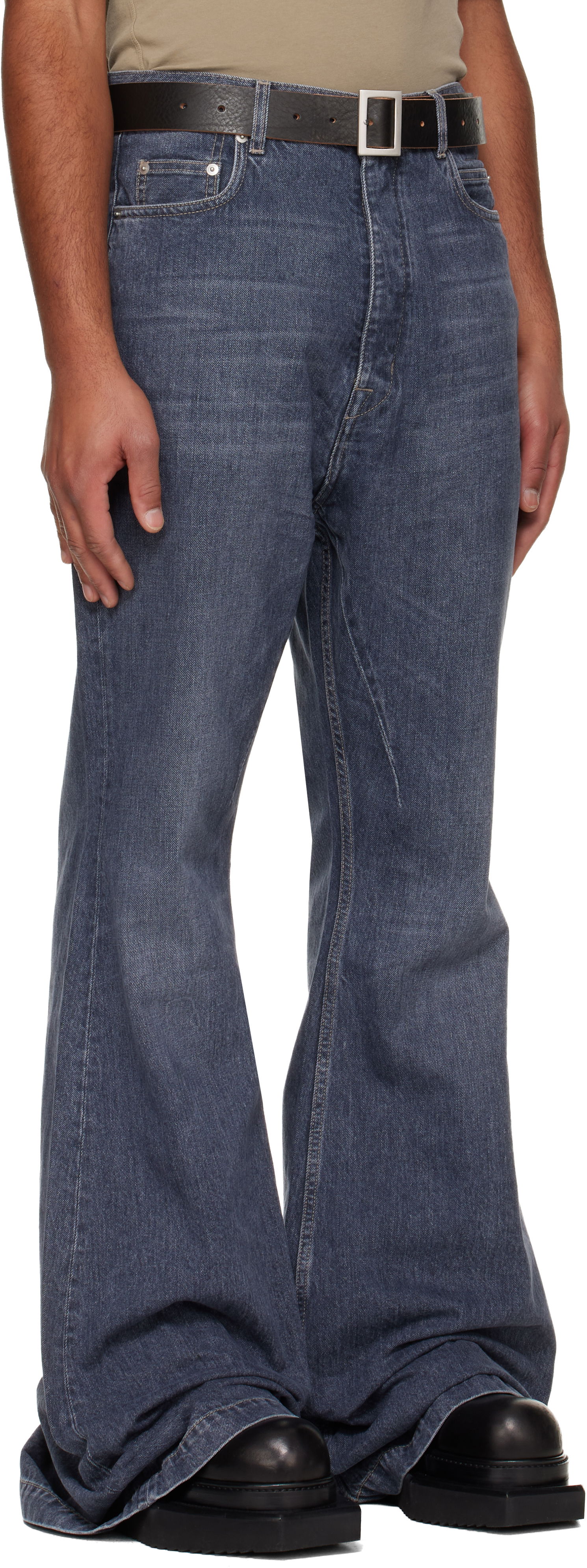 Džínsy Rick Owens DRKSHDW Concordians Bolan Bootcut Jeans Modrá | DU02E7365 DGY, 1