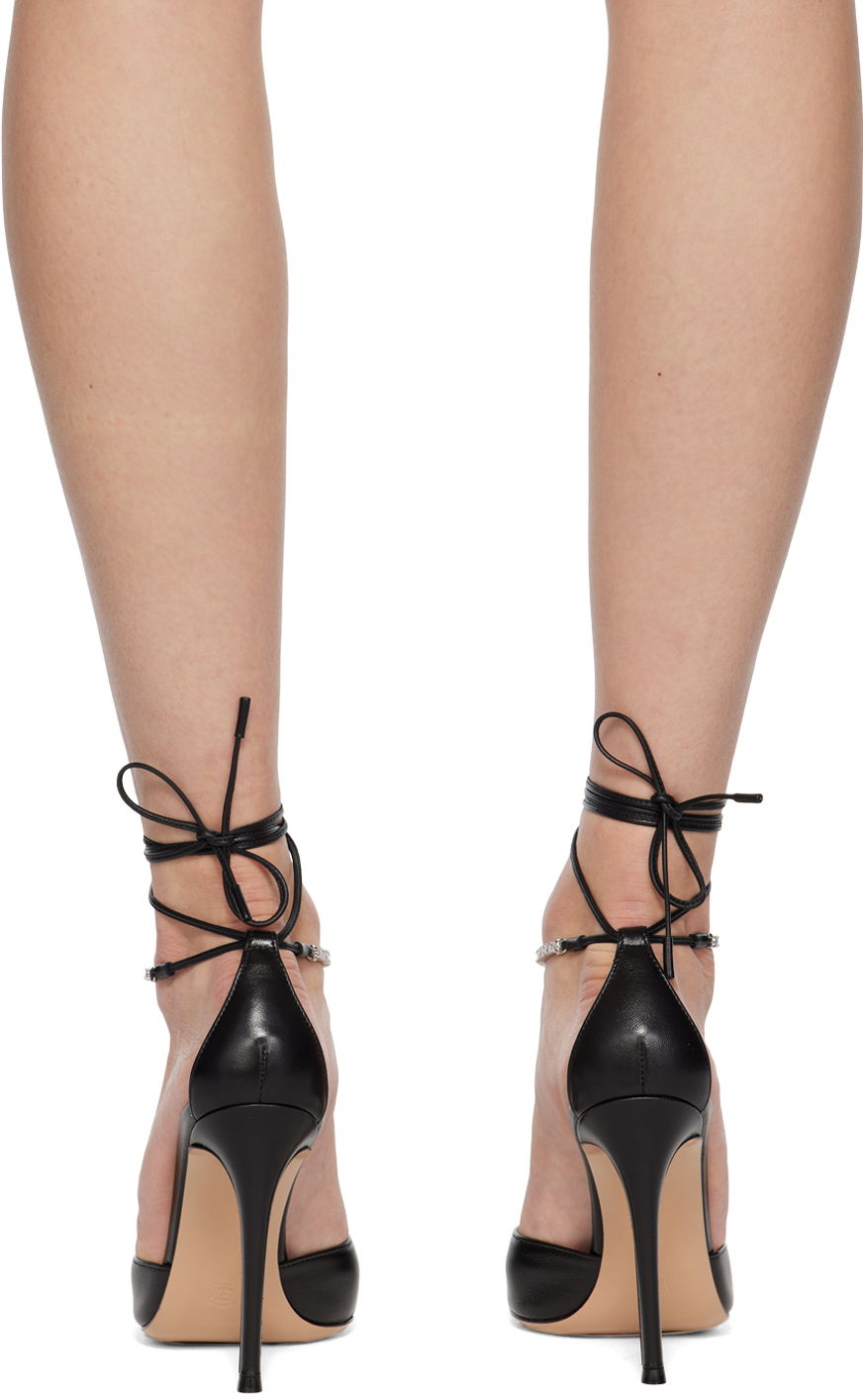 Tenisky a topánky Gianvito Rossi Crystal-Embellished Leather Heels Čierna | G40329.15RIC.NAP, 1