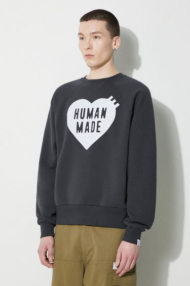 Mikina Human Made Heart Logo Sweatshirt Šedá | HM26CS041, 3