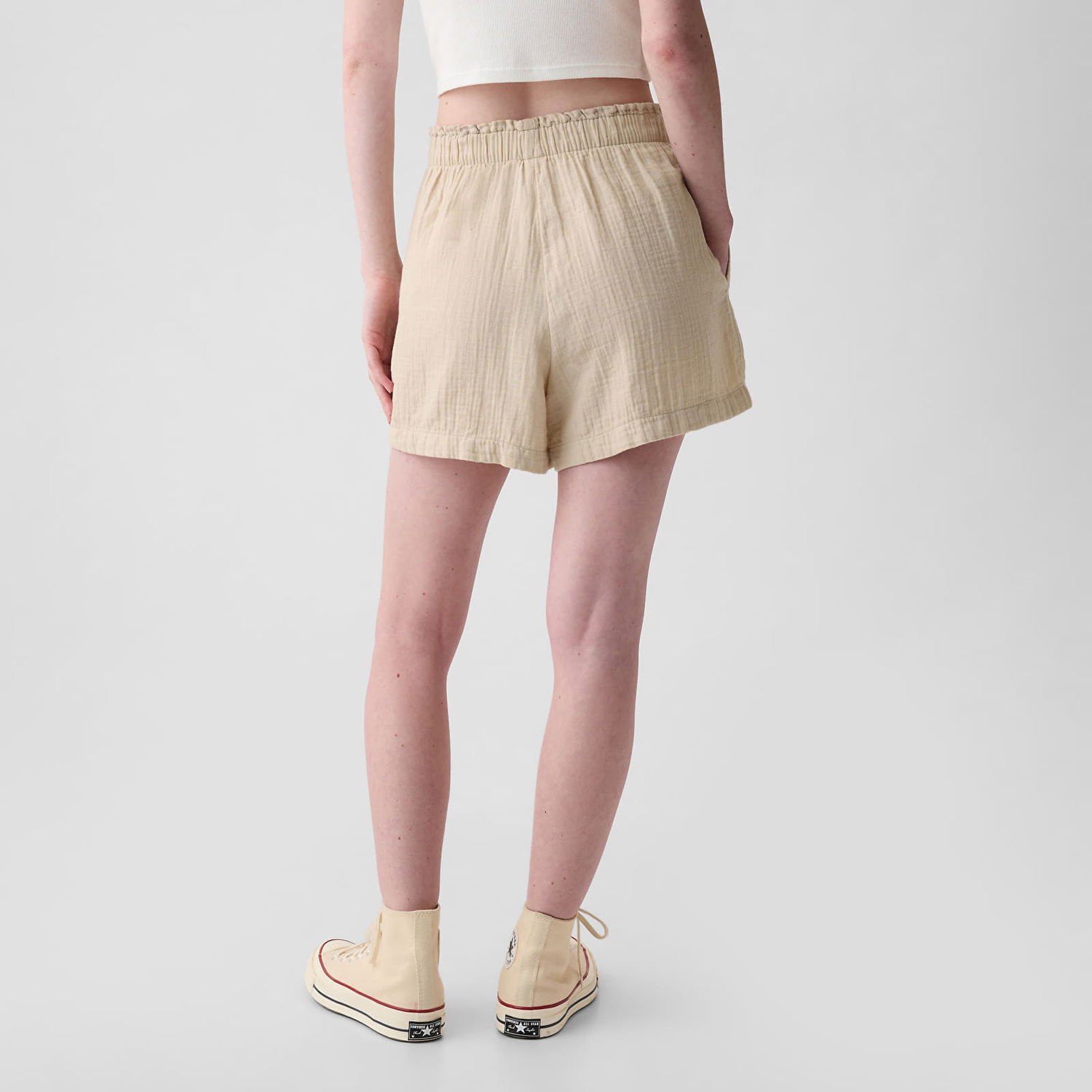 Šortky GAP Crinkle Gauze Pull On Shorts Bedrock Béžová | 882138-00, 1