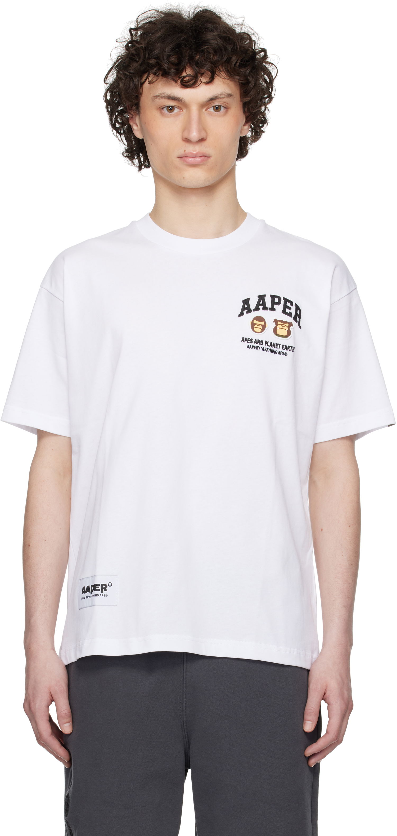 Tričko AAPE by A Bathing Ape AAPE By A Bathing Ape 'AAPER' Logo Short Sleeve T-Shirt Biela | AAPTEM1611XXNWHX, 0