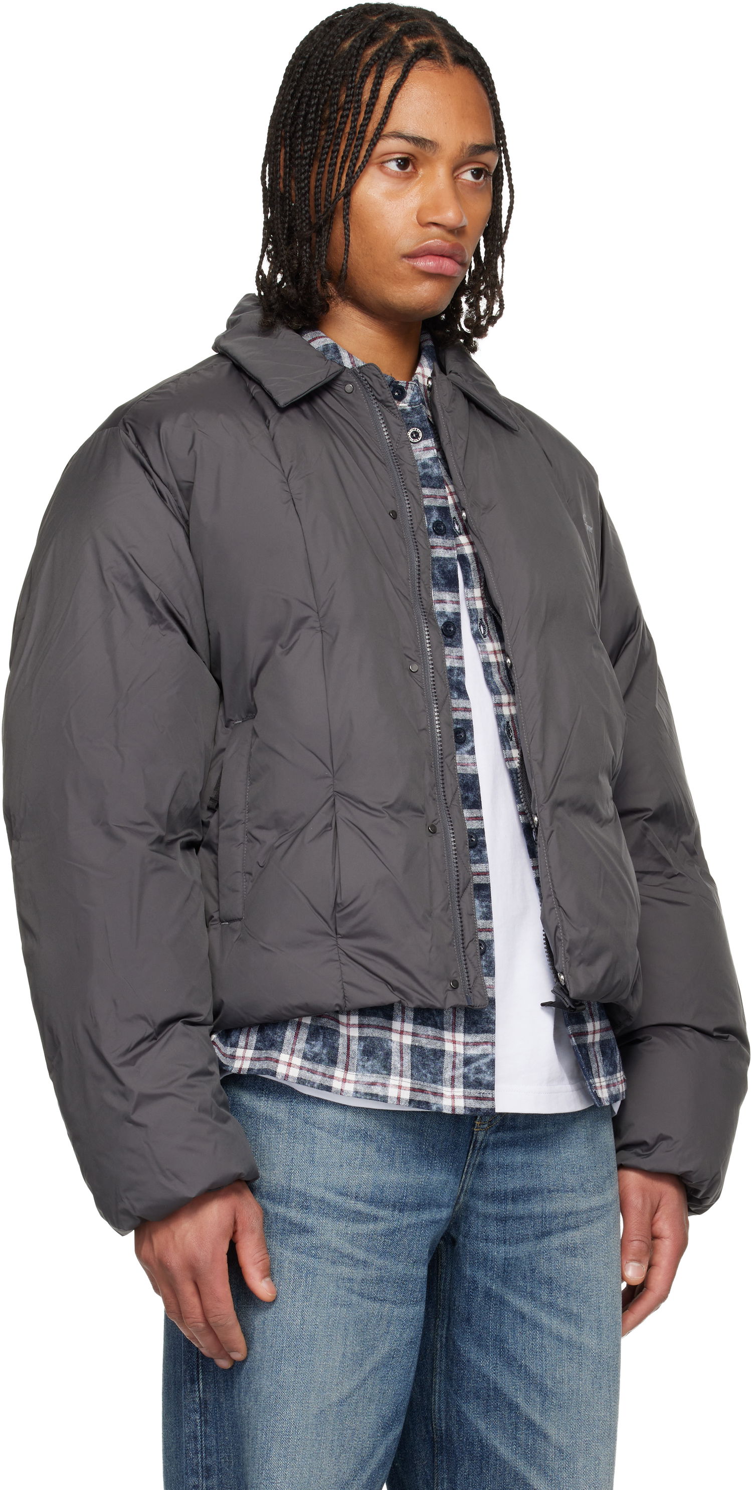 Prešívaná bunda Dime Pleated Puffer Jacket Šedá | DIMEHO252CHR, 1