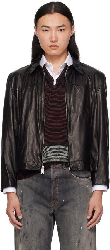 Bunda Enfants Riches Déprimés Enfants Riches Déprimés Western Sharp Shoulder Leather Jacket Čierna | 030-509, 0