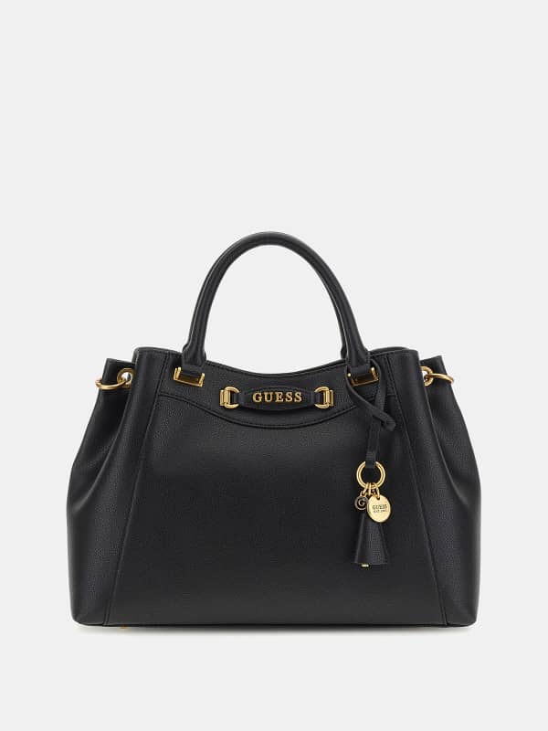 Kabelka GUESS Emera Logo-Charm Handbag Čierna | HWVA9221060, 0