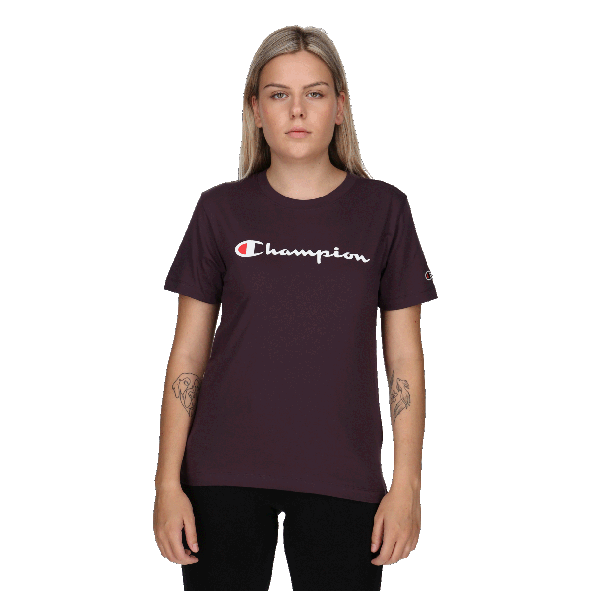 Tričko Champion Short Sleeve Script Logo T-Shirt Vínová | 117534-VS503, 0