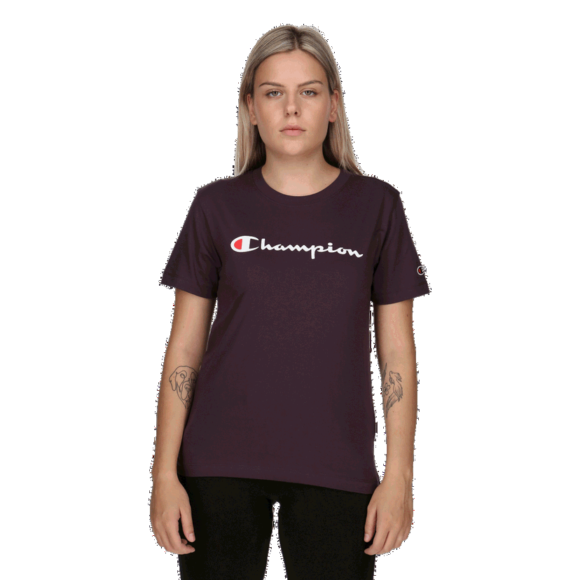 Tričko Champion Short Sleeve Script Logo T-Shirt Vínová | 117534-VS503