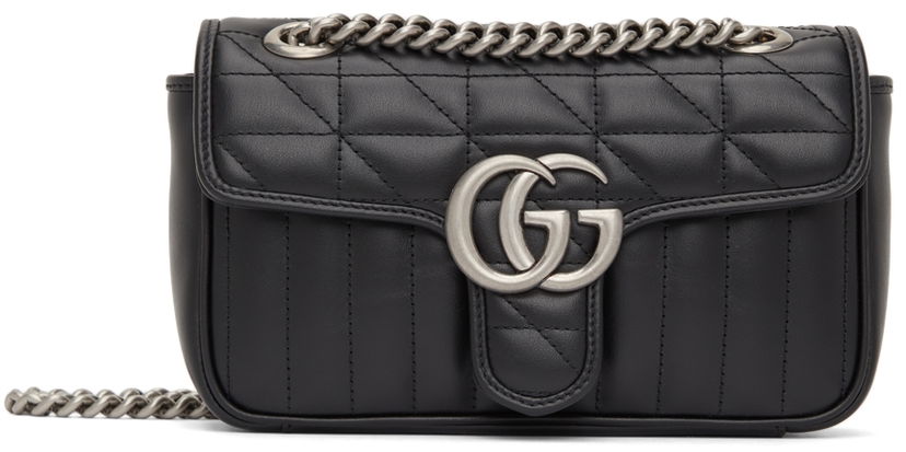 Taška cez rameno Gucci Black Mini GG Marmont 2.0 Čierna | 446744 UM8AN