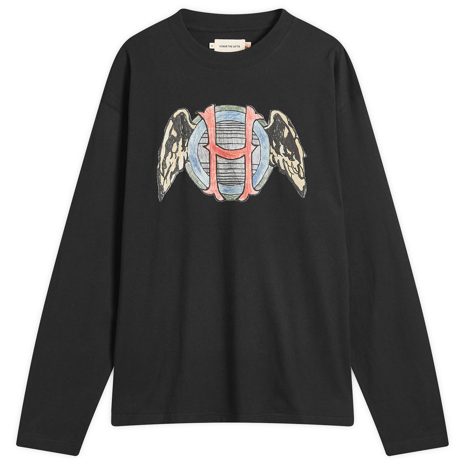 Tričko Honor The Gift Honor the Gift Honor Wings Long Sleeve T-Shirt, Size Large Čierna | HTG250248-BLK, 0