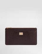 Dolce & Gabbana Iguana-Print Leather Card Holder