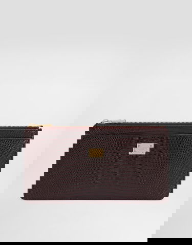Peňaženka Dolce & Gabbana Dolce & Gabbana Iguana-Print Leather Card Holder Vínová | BI1265A109580342, 0