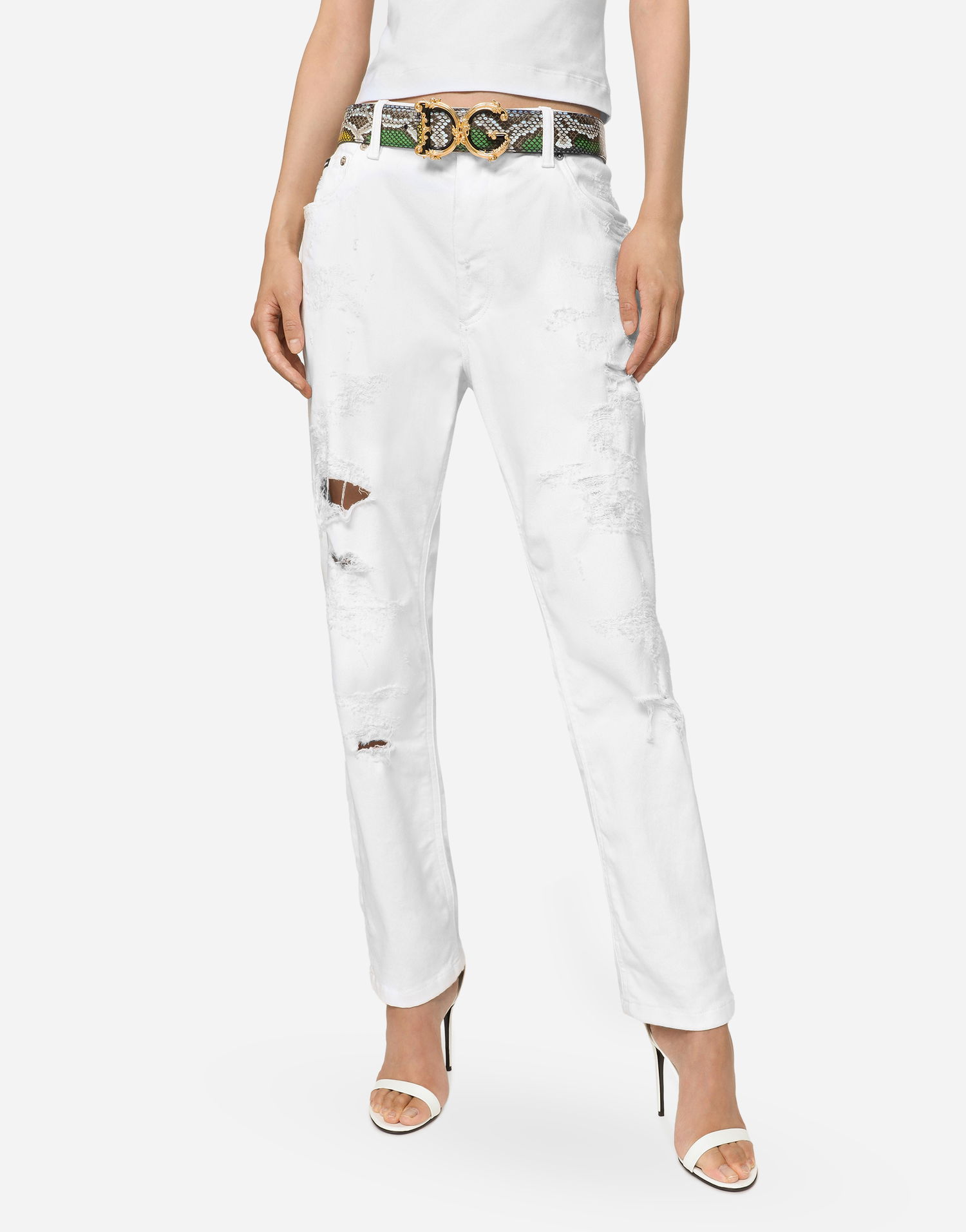 Opasok Dolce & Gabbana Dolce & Gabbana DG Girls Multicolor Python Print Leather Belt Rôznofarebný | BE1517A2Y548S996, 1