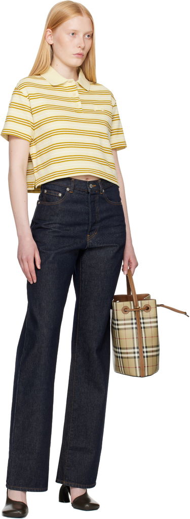 Polo tričko Burberry Burberry Cropped Striped Polo Žltá | 8106271, 3