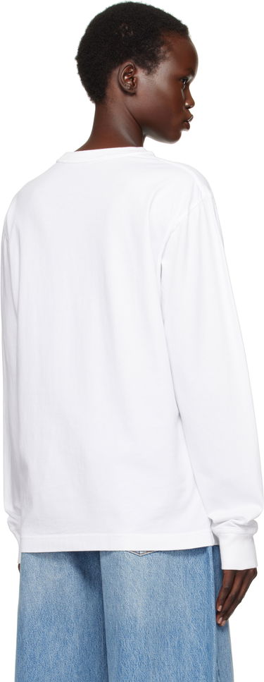 Tričko Alexander Wang Distressed Logo Long Sleeve T-Shirt Biela | UCC1251787, 2