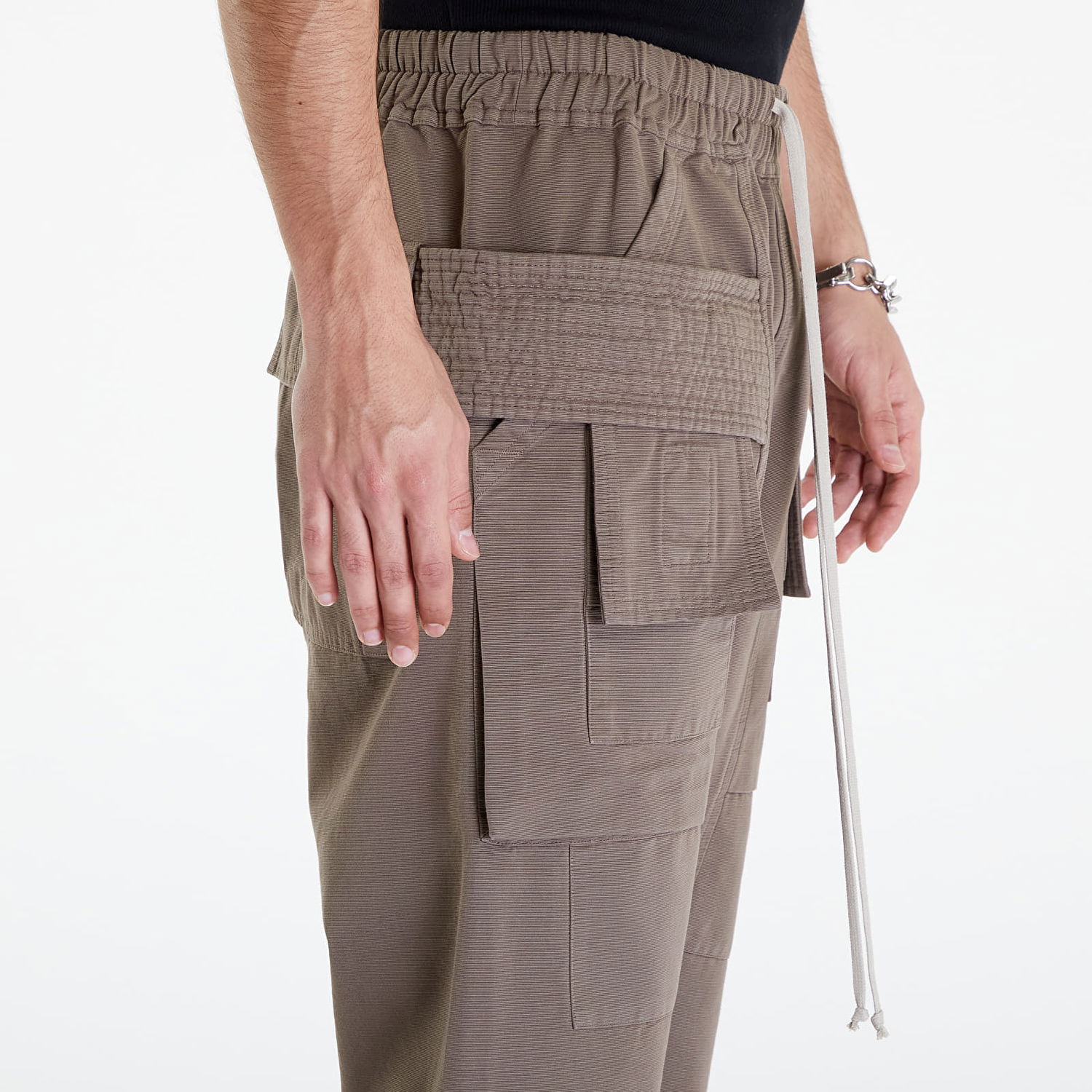 Cargo nohavice Rick Owens DRKSHDW Creatch Cargo Cropped Drawstring Dust Hnedá | DU01D1371 CB 34, 1